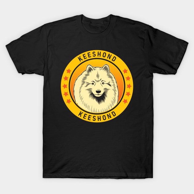 Keeshond Dog Portrait T-Shirt by millersye